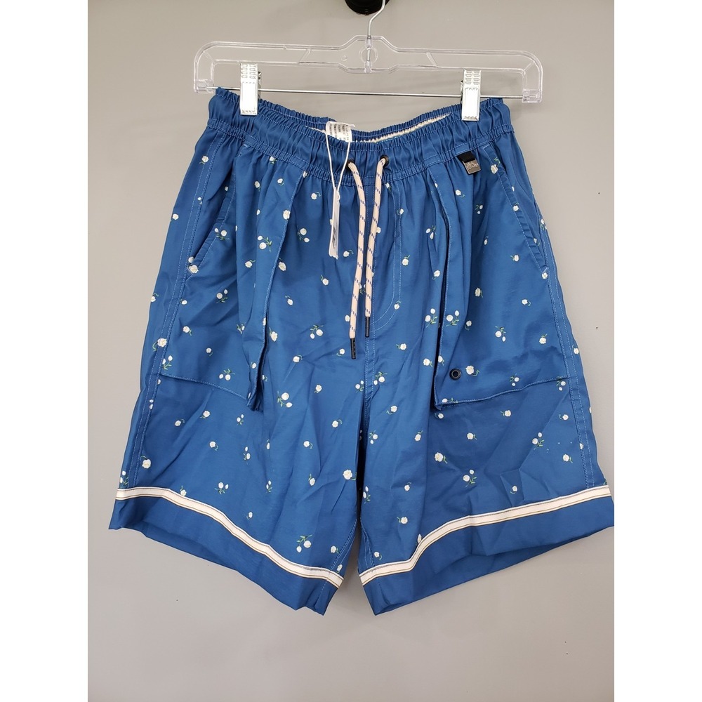 NEW Agua Bendita Mens Size 30 Swim Trunks BLUE FLORAL cruise beach nautical vaca